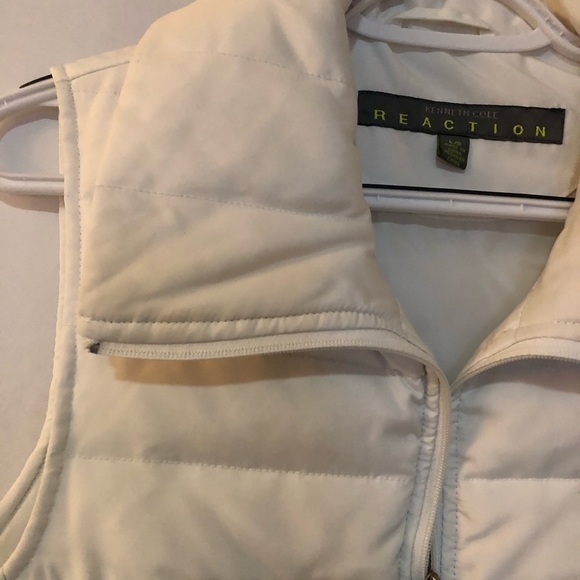 KENNETH COLE REACTION White Down/Feathers Quilted Puffer Vest Size L - Picture 7 of 7